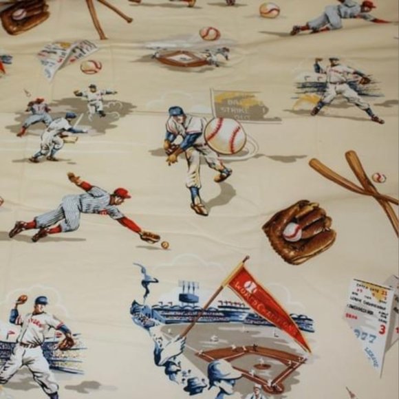 NWT "World Series" Baseball Duvet Set - 3 Pc - Traditions by Pamela Kline - Picture 5 of 7
